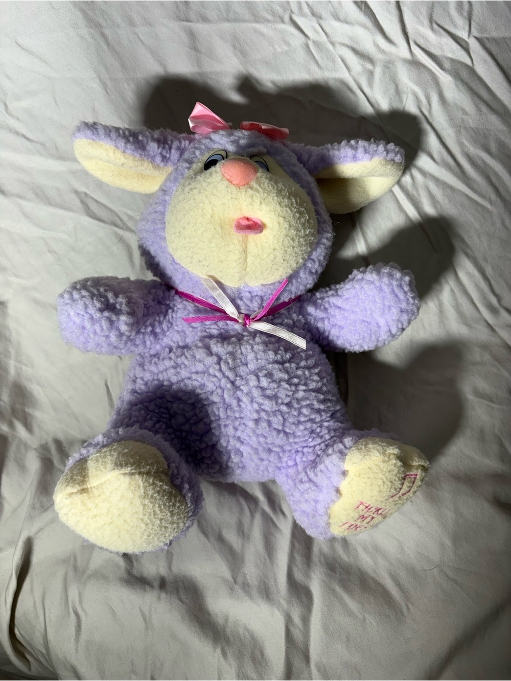 Ford Lavender Lamb Plush with Pink Ribbon